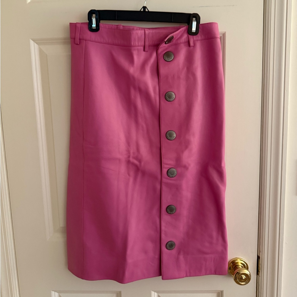 Balenciaga Pink Leather Skirt